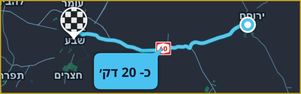 מפה של ירוחם עד באר שבע